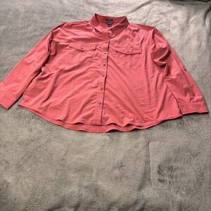 Eddie Bauer Classic Fit Long Sleeve Button Up Shirt Coral Women's XL